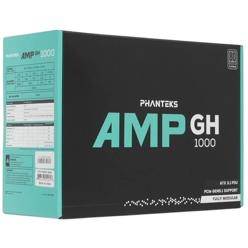 Блок питания PHANTEKS 1000W AMP GH (PH-P1000GR_BK01) 16 Pin (PCIe 5.1 Connector Cable Details) документация, комплект кабелей, комплект крепежа