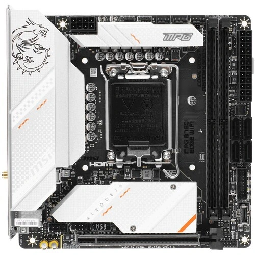 Материнская плата MSI MPG B760I EDGE WIFI антенна Wi-Fi, документация, кабель SATA, комплект наклеек, крепеж для разъема M.2, удлинитель для RGB