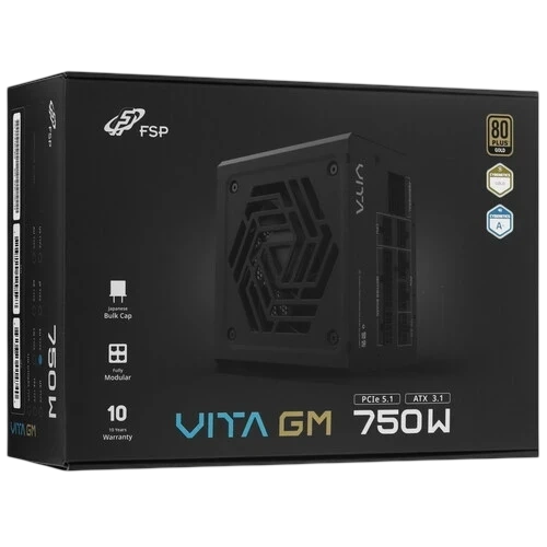 Блок питания FSP 750W VITA-750GM 16 Pin (PCIe 5.0 Connector Cable Details) документация, кабельные стяжки, комплект кабелей