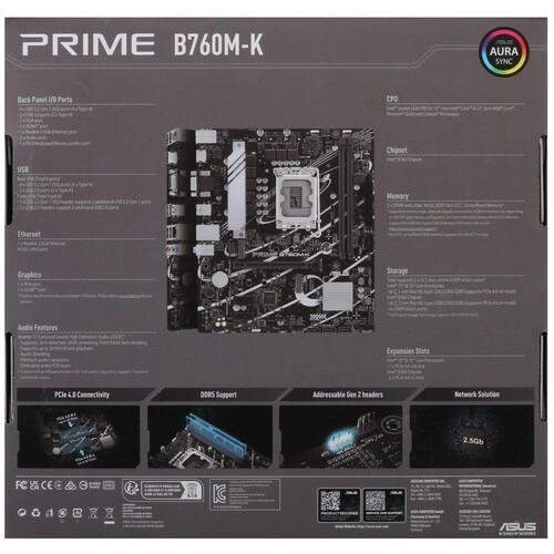 Материнская плата ASUS PRIME B760M-K (90MB1FI0-M1EAY0)