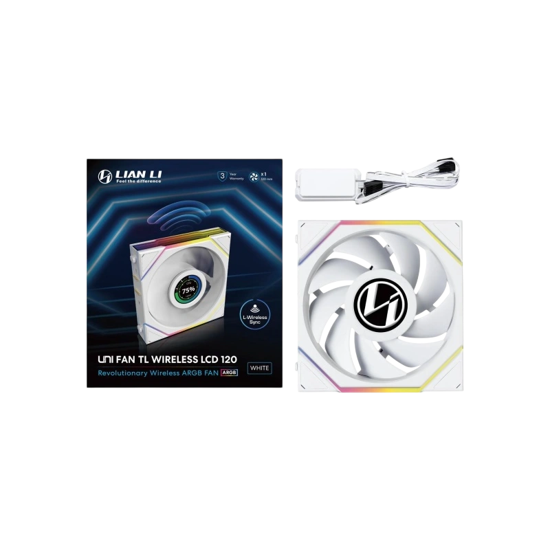 Вентилятор для корпуса Lian Li UNI FAN TL WIRELESS LCD 120 12TLLCD1W1W ARGB White (G99.12TLLCD1W1W.R0)