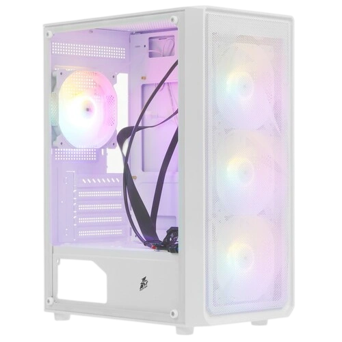 Компьютерный корпус 1STPLAYER FD3-M LED White (FD3-M-WH-4F1-W)