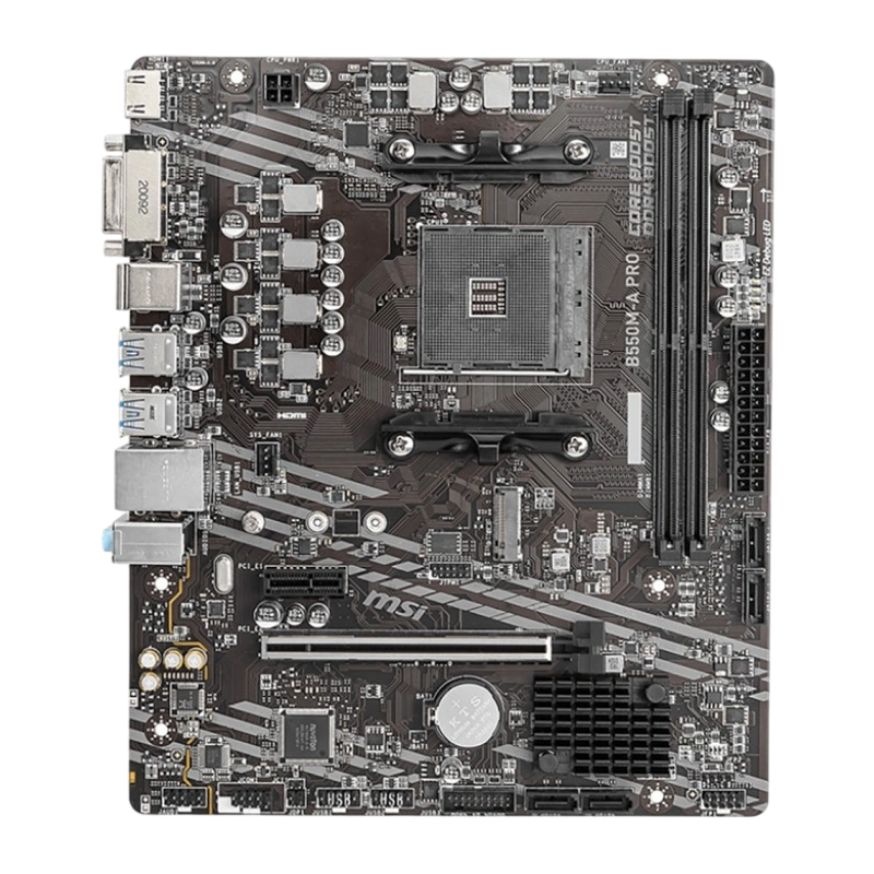Материнская плата MSI B550M-A PRO 2 x кабель SATA, диск с ПО, документация, задняя планка