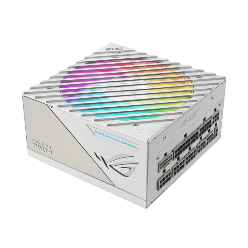 Блок питания ASUS 850W ROG-LOKI-850P-WHITE-SFXL-GAMING RGB White (90YE00N2-B0NA00) 16 Pin (PCIe 5.0 Connector Cable Details) адаптер SFX-ATX, комплект кабелей, комплект крепежа