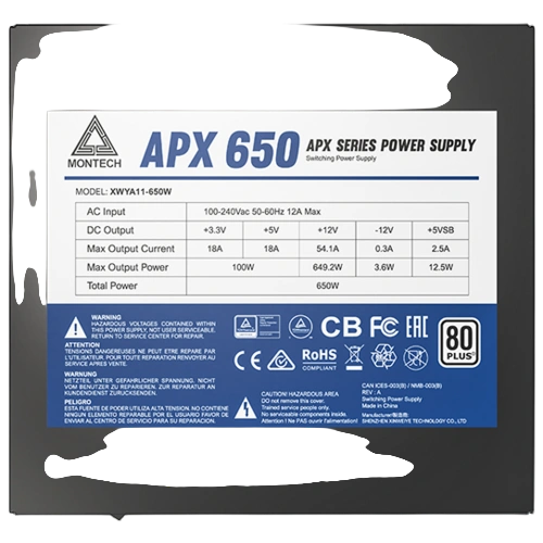 Блок питания Montech 650W APX Black (XWYA11-650W)