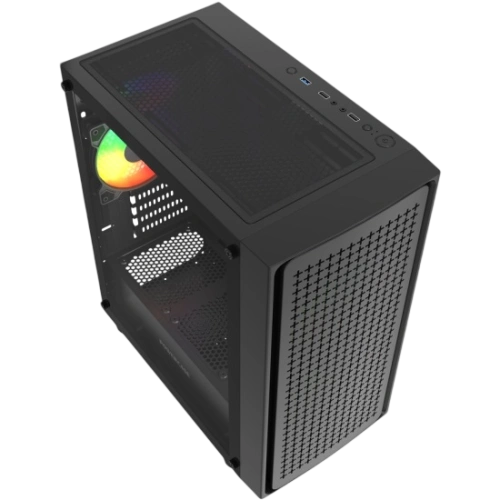 Компьютерный корпус Powercase Mistral Micro EM20 TG FRGB Black (CMMEM20B-L3)