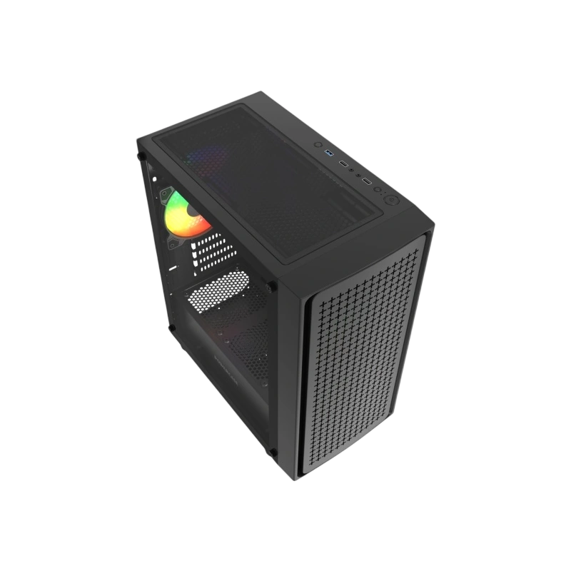 Компьютерный корпус Powercase Mistral Micro EM20 TG FRGB Black (CMMEM20B-L3)