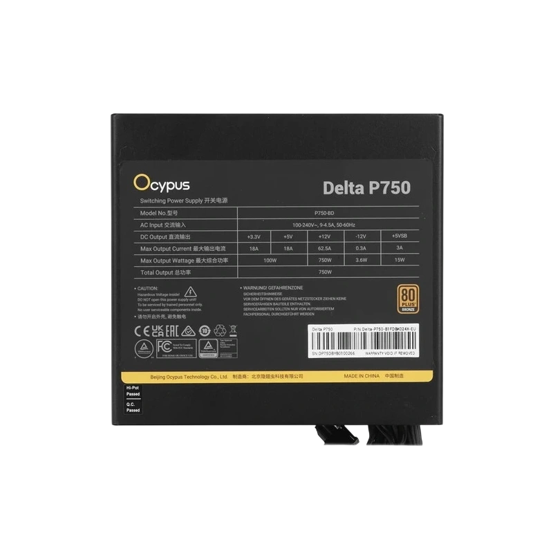 Блок питания Ocypus 750W Delta P750 (Delta-P750-B1FDBK024X-EU) 16 Pin (PCIe 5.0 Connector Cable Details)