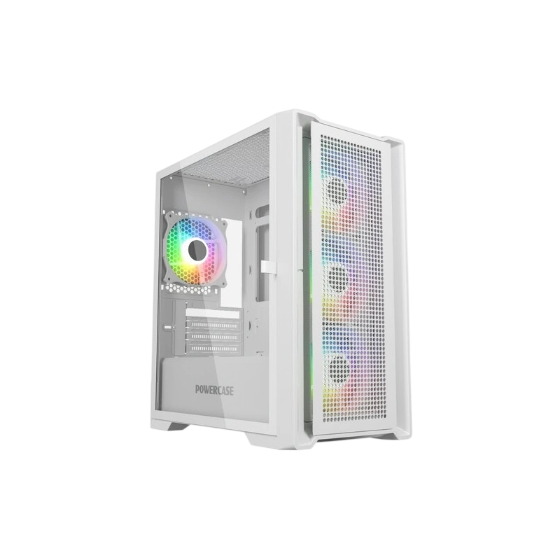 Компьютерный корпус Powercase ALISIO Micro X4W V2 TG ARGB White (CAMCXW-A4)