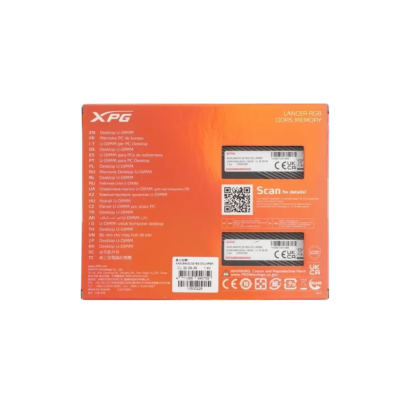 Оперативная память 32 Gb 6400 MHz ADATA XPG LANCER RGB (AX5U6400C3216G-DCLARBK)