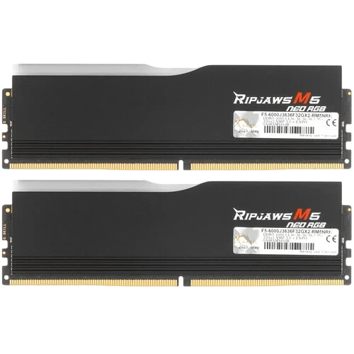 Оперативная память 64 Gb 6000 MHz G.Skill RIPJAWS M5 NEO RGB Black (F5-6000J3636F32GX2-RM5NRK)