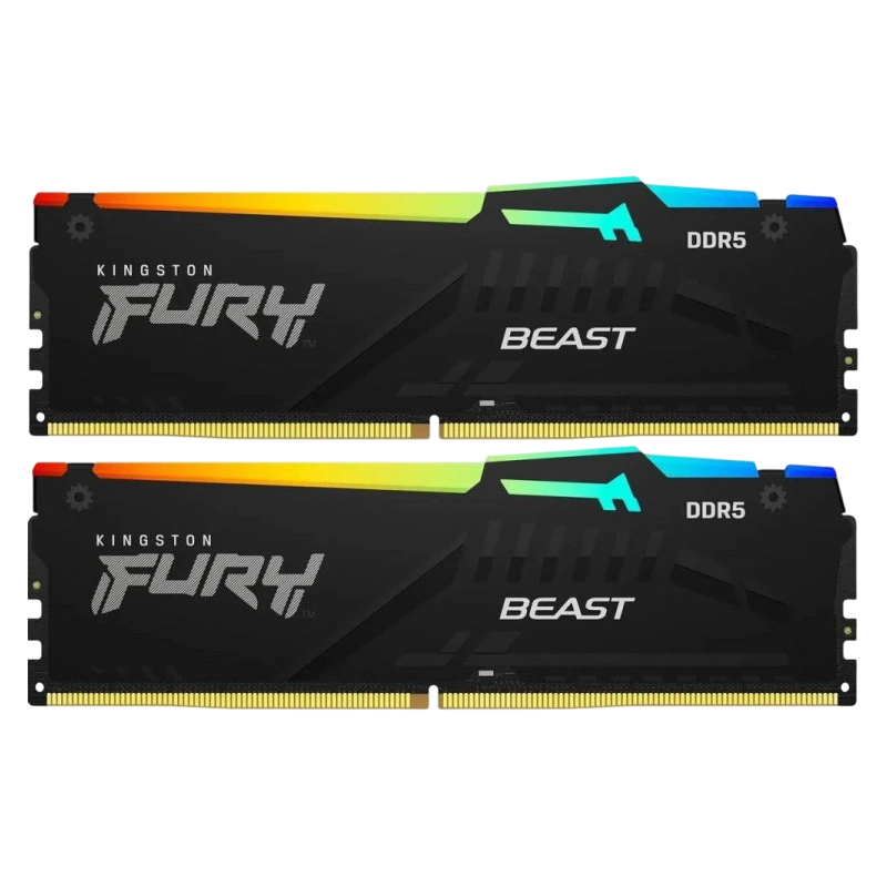 Оперативная память 32 Gb 6400 MHz Kingston FURY Beast RGB Black (KF564C32BBEAK2-32)