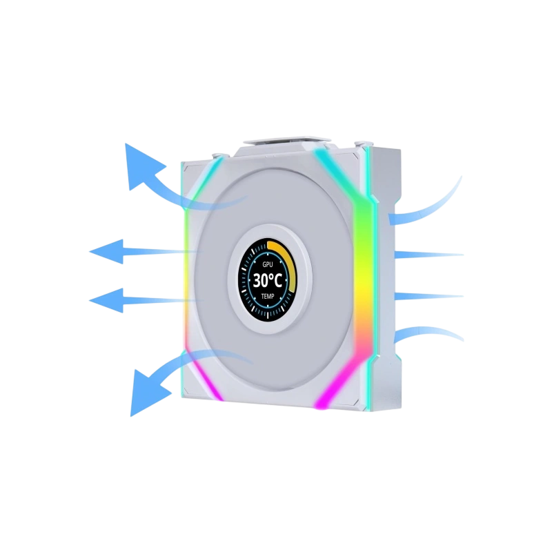 Комплект вентиляторов для корпуса Lian Li UNI FAN SL WIRELESS LCD 120 Reverse Blade ARGB White (G99.12RSLLCD1W3W.R0) документация, набор кабелей