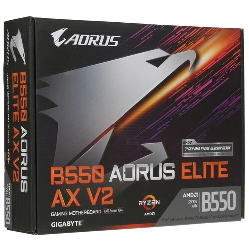 Материнская плата Gigabyte B550 AORUS ELITE AX V2 x кабель SATA, антенна Wi-Fi, документация