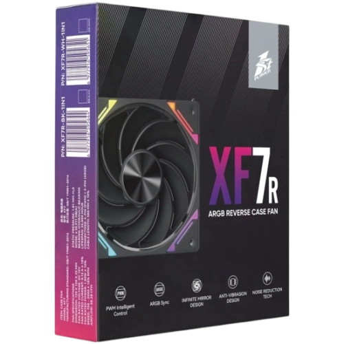Вентилятор для корпуса 1STPLAYER XF7R Reverse ARGB Black (XF7R-BK-1IN1)