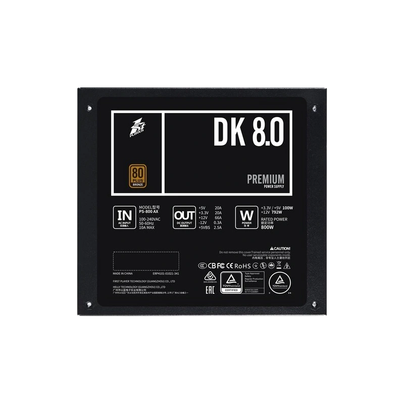 Блок питания 1STPLAYER 800W DK PREMIUM Black (PS-800AX)